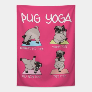 Pug Yoga Tapestry
