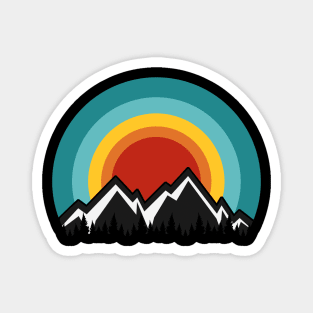 Mountains Retro Magnet