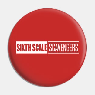 Sixth Scale Scavengers Banner Logo (White) Pin