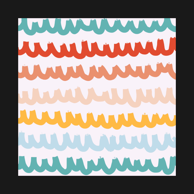 colorful groovy boho aesthetic striped pattern by SunwaveStickers