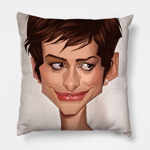 Anne Hathaway Pillow by metmangindaan