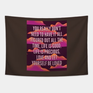 Life is Good Motivational Quote Tapestry