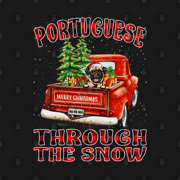 Christmas Pug Through The Snow Dog Santa Truck Tree by intelus