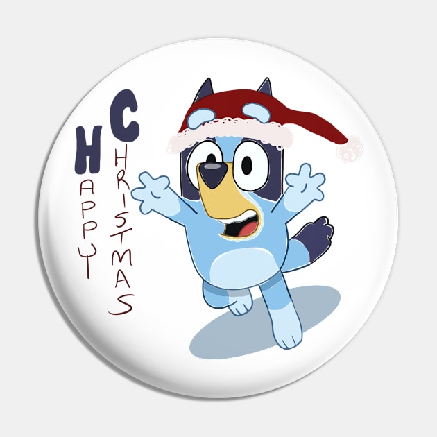 Bluey Christmas Digital Drawing Fan Art Pin by Blue Moon Barn