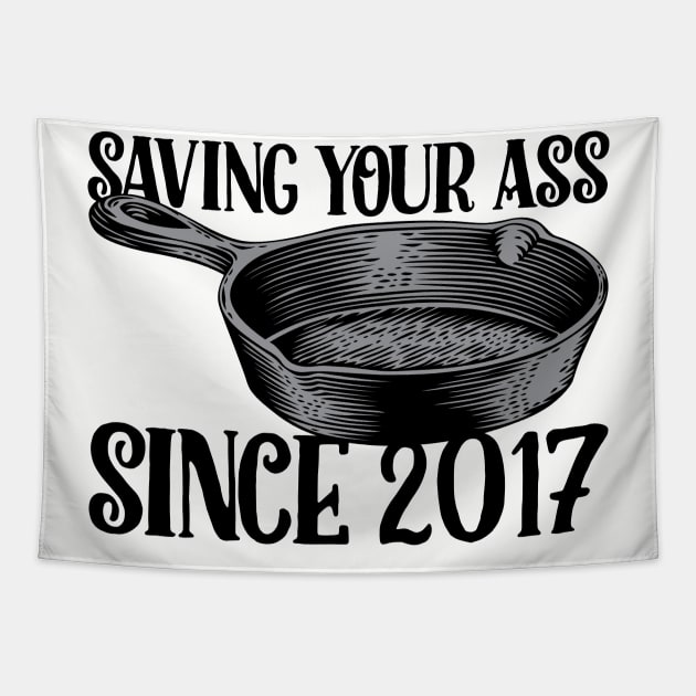 Frying Pan - Saving your ass since 2017 Tapestry by rjzinger