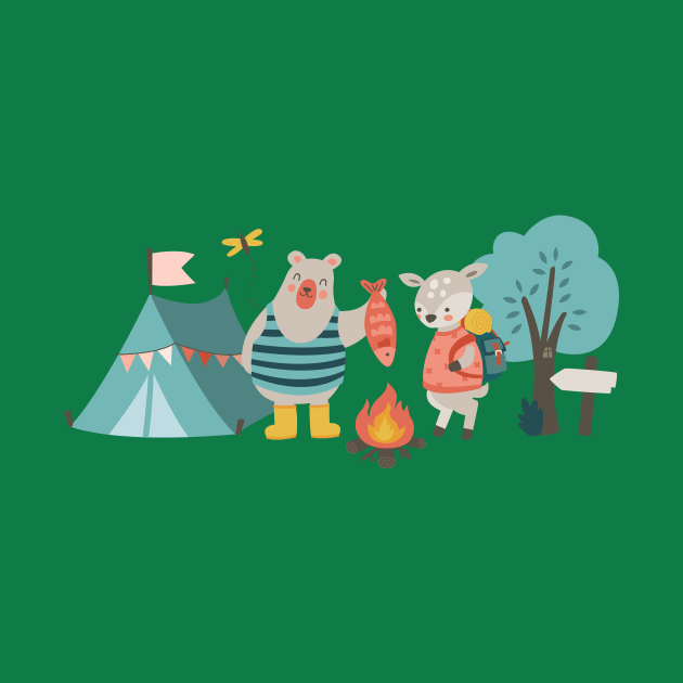 Camping animals by melomania