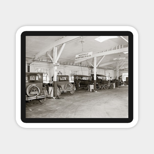 Auto Dealer Repair Shop, 1926. Vintage Photo Magnet by historyphoto