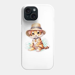 Bengal Tiger in Straw Hat Phone Case