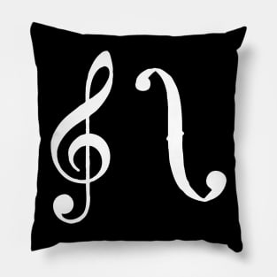 G clef and F (white) Pillow