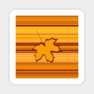 Autumn Leaf On Stripes Magnet