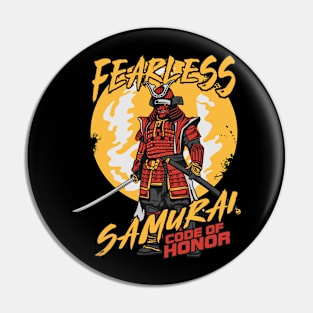 FEARLESS SAMURAI CARTOON Pin