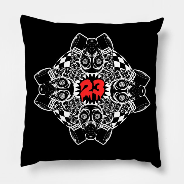 Tekno DJ Gasmask 23 Rave Pillow by T-Shirt Dealer