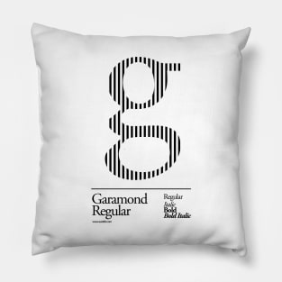 The Letter G Garamond Type Pillow