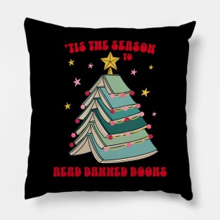 Tis the Season to Read Banned Books LGBTQ Pride Christmas Tree Pillow