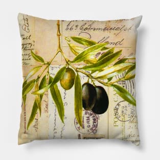 Olives - Mediterranean pattern Pillow