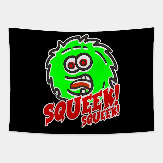 Squeek Cute Green Monster Birthday Gift Tapestry by KAOZ