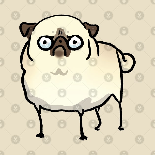 Angry Pug (fawn) by Inkpug