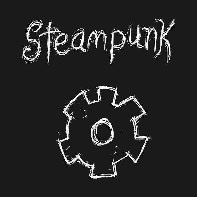 Dark and Gritty STEAMPUNK sketched text with COG GEAR by MacSquiddles