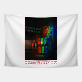 The Night Vibes Japanese Aesthetic Design Tapestry