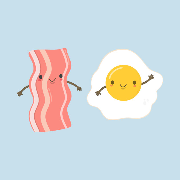 Discover Cute and Kawaii Bacon and Eggs T-Shirt - Cute Egg - T-Shirt