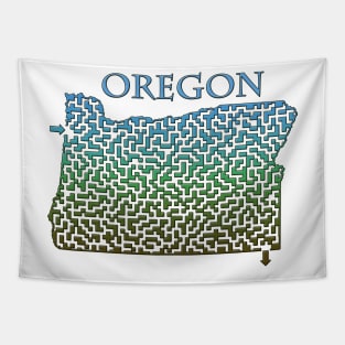 State of Oregon Colorful Maze Tapestry