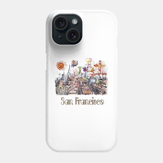 Pop Art Surreal CRAZY San Francisco Phone Case by IconicTee
