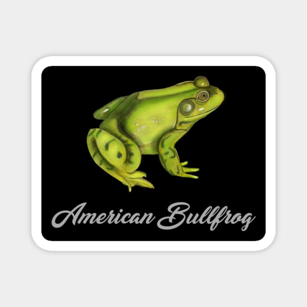 American Bullfrog Labeled Magnet by ArtAndBliss