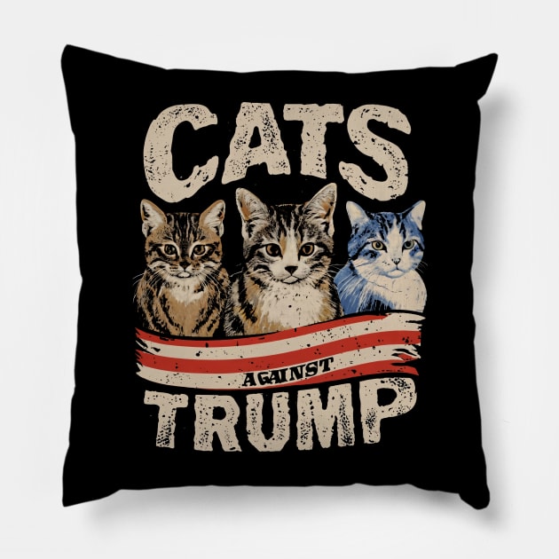 Cats Against Trump, Funny Cat Pillow by SimpliPrinter