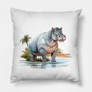 River Hippopotamus Pillow