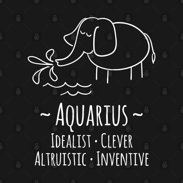 Aquarius Zodiac Sign by HappyCatPrints