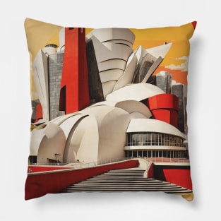 Guggenheim Museum Bilbao Spain Travel Tourism Retro Vintage Pillow