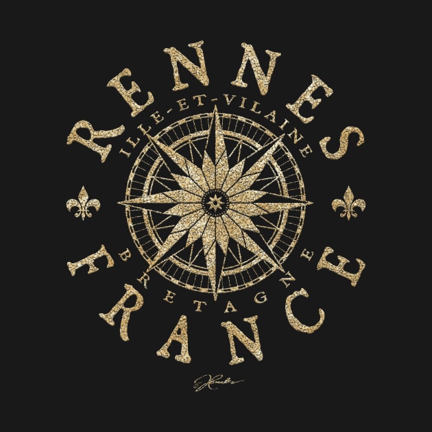 Rennes, Brittany, France, Compass Rose by jcombs