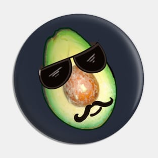 Avocado with shades and moustache looking cool Pin