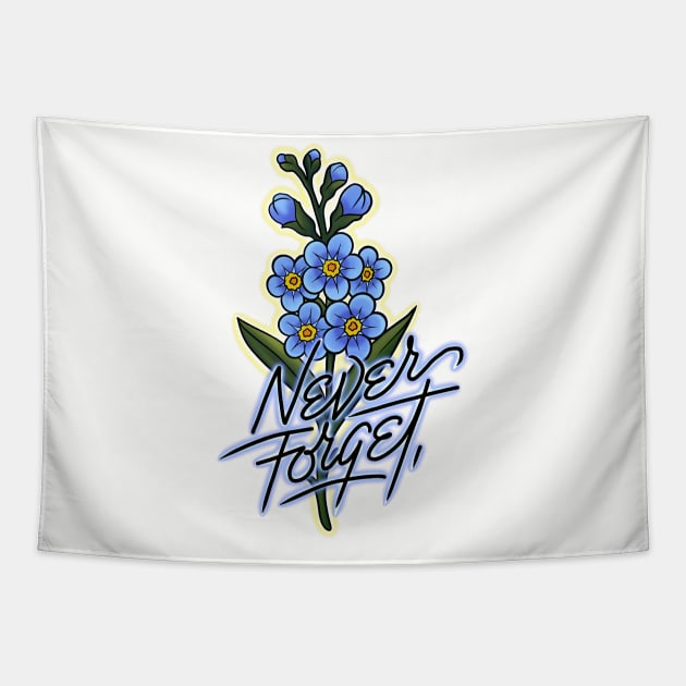 Forget me not Tapestry by Inkoholic