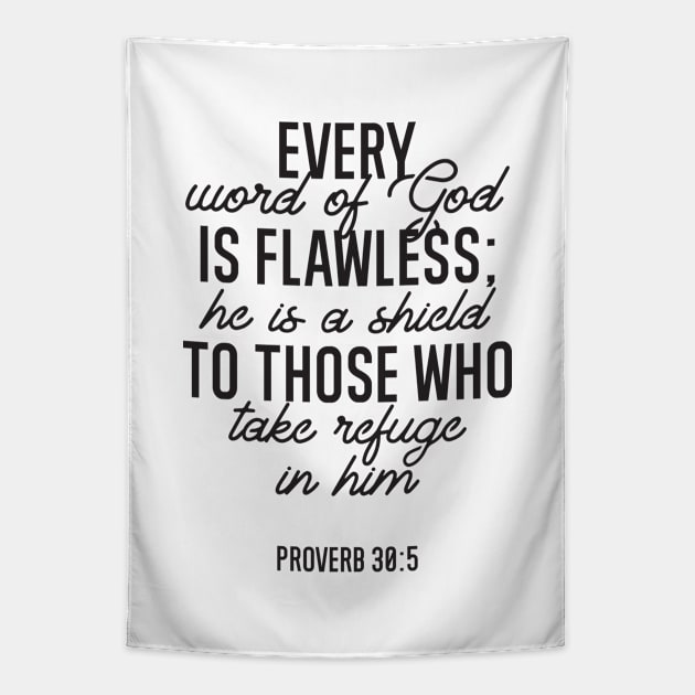 Proverb 30:5 Bible Verse Tapestry by FlinArt