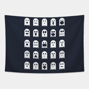 Halloween Ghost Emoticons Tapestry