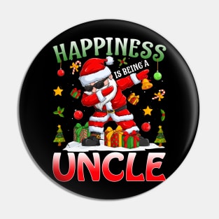 Happiness Is Being A Uncle Santa Christmas Pin