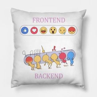 Front End Back End Funny Reaction - Funny Programming Jokes Pillow