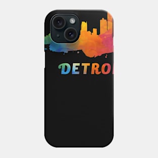 Detroit Skyline Watercolor Style Phone Case