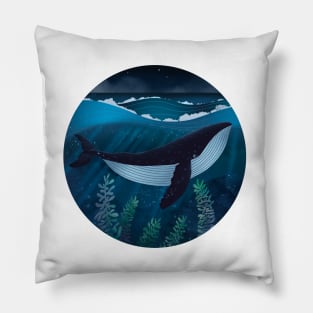 Last Whale Round Pillow