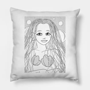 COLOR ME! Achromatic Mermaid Pillow