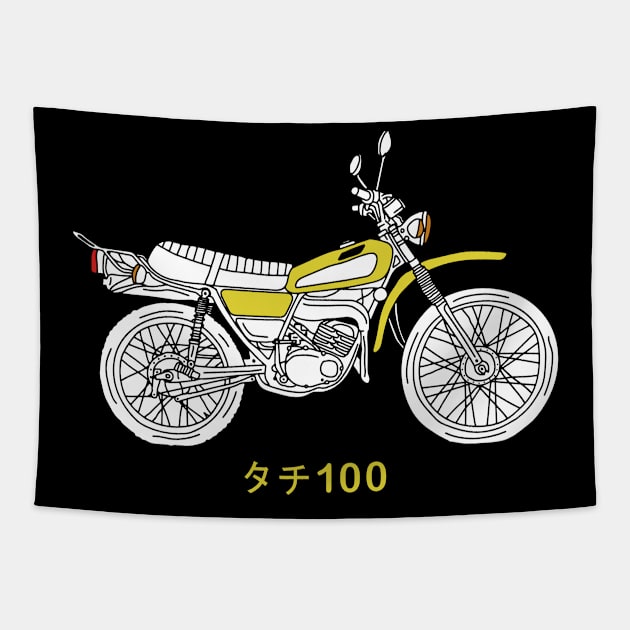 Vintage Dirt Bike Tapestry by kalemstudio