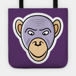 Monkey Head Cartoon Character Sticker vector illustration. Animal nature icon concept. cheerful monkey head sticker vector design on pink background with shadow. Tote
