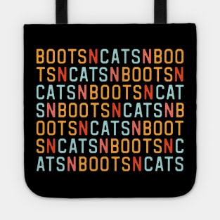 Boots n cats: Say it quickly and voila! you're a beatboxer (orange, red, and blue letters) Tote