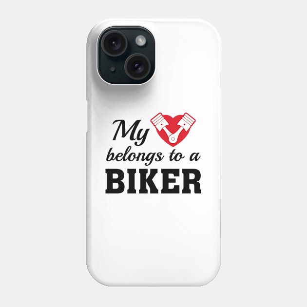 My Heart Belongs To A Biker Phone Case by VectorPlanet