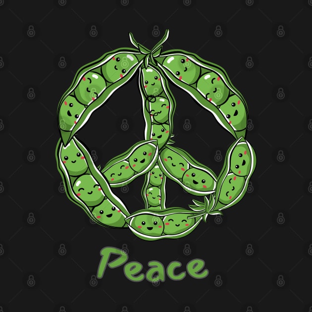 Green PEAS in a Pod (Peace) Symbol by SevenBearsDesigns