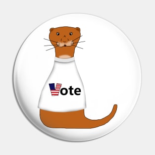 Oliver The Otter Says Vote! Pin