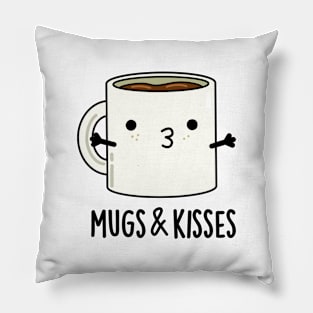 Mugs And Kisses Cute Mug Pun Pillow