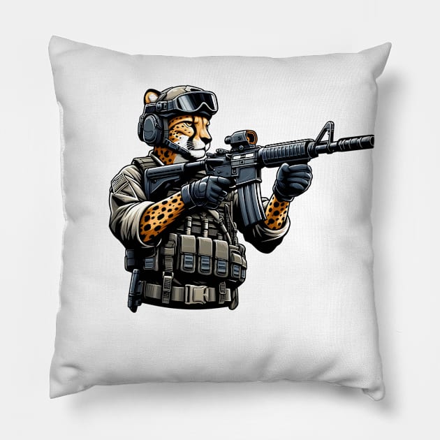 Tactical Tiger Pillow by Rawlifegraphic