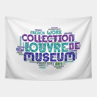 Louvre Museum Paris France Word-Art Tapestry